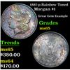 Image 1 : 1887-p Rainbow Toned Morgan Dollar $1 Grades GEM Unc