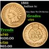 Image 1 : 1861 Indian Cent 1c Grades vf+