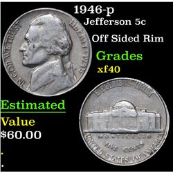 1946-p Jefferson Nickel 5c Grades xf