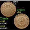 Image 1 : 1865 Two Cent Piece 2c Grades vf+