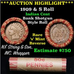 ***Auction Highlight*** Indian 1c Shotgun Roll, 1909 end, KEY date 's' mint on the other, Wow! . . (