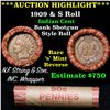 Image 1 : ***Auction Highlight*** Indian 1c Shotgun Roll, 1909 end, KEY date 's' mint on the other, Wow! . . (