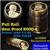 Image 1 : Proof 2000-s Sacagawea dollar roll $1, 20 pieces
