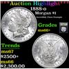 Image 1 : ***Auction Highlight*** 1888-o Morgan Dollar $1 Graded GEM++ Unc By USCG (fc)