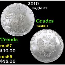 2010 Silver Eagle Dollar $1 Grades GEM++ Unc