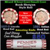 Image 1 : Mixed small cents 1c orig shotgun roll, 1917-d Wheat Cent, 1891 Indian Cent other end