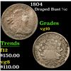 Image 1 : 1804 Draped Bust Half Cent 1/2c Grades vg+