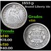 Image 1 : 1853-p Seated Liberty Dime 10c Grades vf++