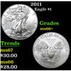 Image 1 : 2011 Silver Eagle Dollar $1 Grades GEM++ Unc