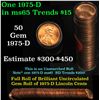 Image 1 : Full roll of 1975-d Lincoln Cents 1c Uncirculated Condition . .