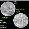 Image 1 : 1852 Three Cent Silver 3cs Grades vg+