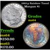 Image 1 : 1882-p Rainbow Toned Morgan Dollar $1 Grades Choice Unc