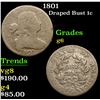 Image 1 : 1801 Draped Bust Large Cent 1c Grades g+