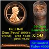 Image 1 : Proof 1990-s Lincoln cent 1c roll, 50 pieces (fc) . .