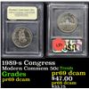Image 1 : 1989-s Congress Modern Commem Half Dollar 50c Graded GEM++ Proof Deep Cameo By USCG