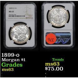 NGC 1899-o Morgan Dollar $1 Graded ms63 By NGC