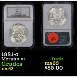 NGC 1881-o Morgan Dollar $1 Graded ms63 By NGC