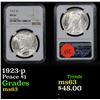Image 1 : NGC 1923-p Peace Dollar $1 Graded ms63 By NGC