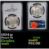 Image 1 : NGC 1924-p Peace Dollar $1 Graded ms63 By NGC