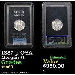 PCGS 1887-p GSA Morgan Dollar $1 Graded ms63 By PCGS
