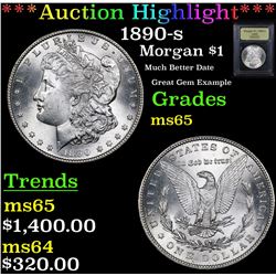 ***Auction Highlight*** 1890-s Morgan Dollar $1 Graded GEM Unc By USCG (fc)