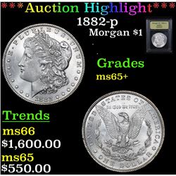 ***Auction Highlight*** 1882-p Morgan Dollar $1 Graded GEM+ Unc By USCG (fc)