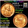 Image 1 : ***Auction Highlight*** 1928-d Lincoln Cent 1c Graded GEM Unc RD By USCG (fc)