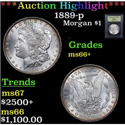 ***Auction Highlight*** 1889-p Morgan Dollar $1 Graded GEM++ Unc By USCG (fc)