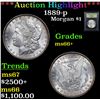 Image 1 : ***Auction Highlight*** 1889-p Morgan Dollar $1 Graded GEM++ Unc By USCG (fc)