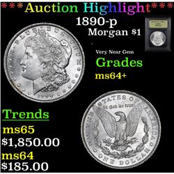 ***Auction Highlight*** 1890-p Morgan Dollar $1 Graded Choice+ Unc By USCG (fc)