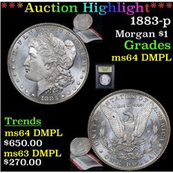 ***Auction Highlight*** 1883-p Morgan Dollar $1 Graded Choice Unc DMPL By USCG (fc)