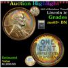 Image 1 : ***Auction Highlight*** 1917-d Rainbow Toned Lincoln Cent 1c Graded Select+ Unc BN By USCG (fc)