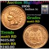 Image 1 : ***Auction Highlight*** 1906 Indian Cent 1c Graded Gem++ Unc rd By USCG (fc)