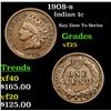 Image 1 : 1908-s Indian Cent 1c Grades vf+