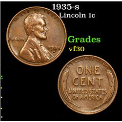 1935-s Lincoln Cent 1c Grades vf++