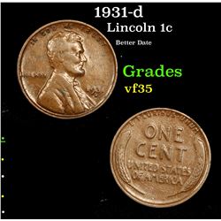 1931-d Lincoln Cent 1c Grades vf++