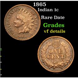 1865 Indian Cent 1c Grades vf details