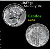 Image 1 : 1937-p Mercury Dime 10c Grades Choice AU