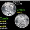 Image 1 : 1925-p Peace Dollar $1 Grades Choice Unc