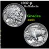 Image 1 : 1937-p Buffalo Nickel 5c Grades Select AU