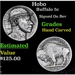 Hobo Buffalo Nickel 5c Grades Hand Carved