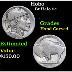 Hobo Buffalo Nickel 5c Grades Hand Carved