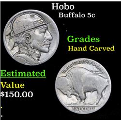 Hobo Buffalo Nickel 5c Grades Hand Carved