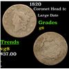 Image 1 : 1820 Coronet Head Large Cent 1c Grades g+