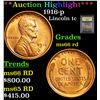 Image 1 : ***Auction Highlight*** 1916-p Lincoln Cent 1c Graded GEM+ Unc RD By USCG (fc)