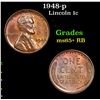 Image 1 : 1948-p Lincoln Cent 1c Grades Gem+ Unc RB
