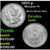 Image 1 : 1892-p Morgan Dollar $1 Grades Select Unc