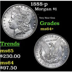 1888-p Morgan Dollar $1 Grades Choice+ Unc