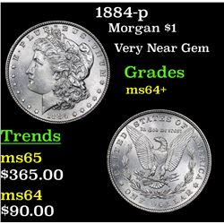 1884-p Morgan Dollar $1 Grades Choice+ Unc