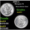 Image 1 : 1891-s Morgan Dollar $1 Grades Select+ Unc